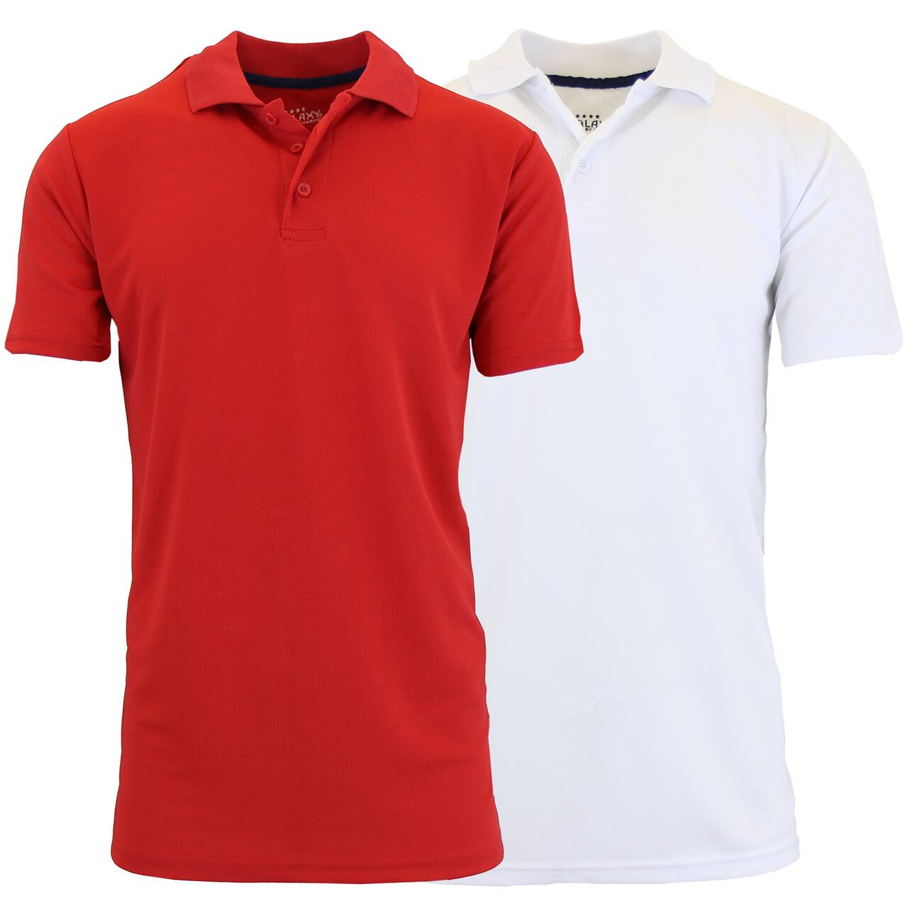 Galaxy by Harvic Tagless Dry-Fit Moisture-Wicking Men's Polo Shirt 2 Pack
